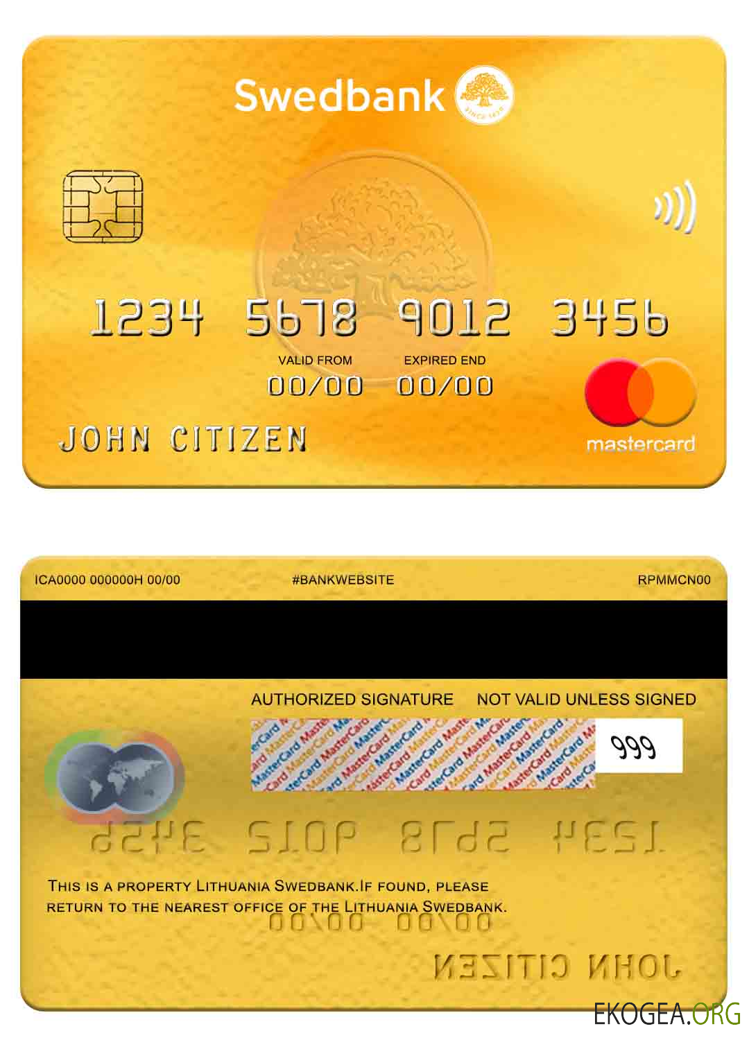 Lituanie Swedbank mastercard